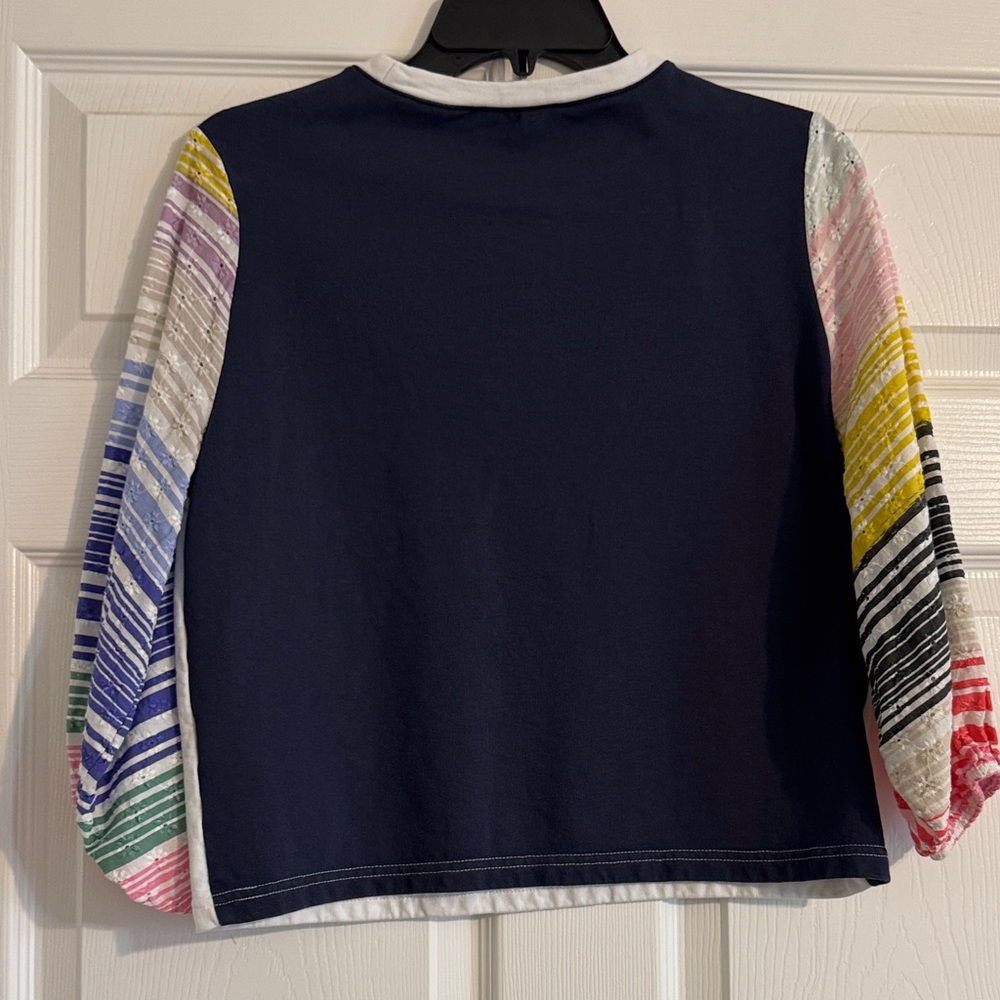 Vilagallo Multicolor Striped Sleeve Top - Picture 3 of 3
